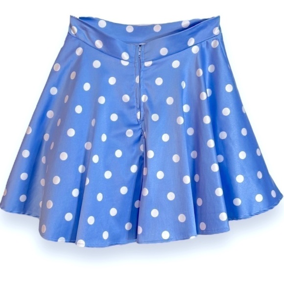 Jodi Kristopher Polka Dot Pleated Periwinkle Skirt with Tulle layers Jrs Size 1 - Picture 3 of 10